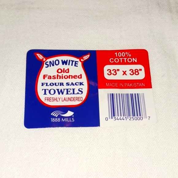Snow White Old Fashioned Flour Sack Towels x3 33x38 inches ea - Picture 4 of 7